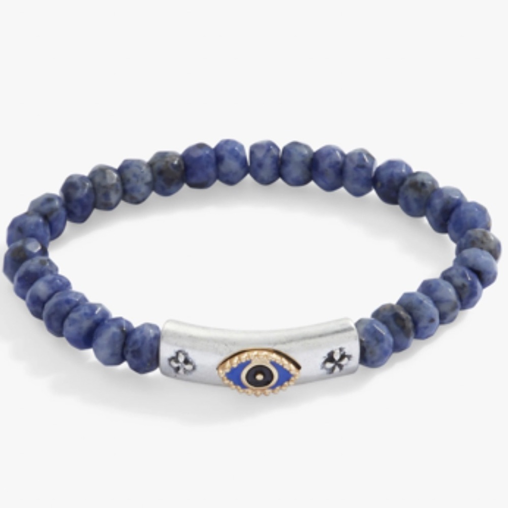 Alex and Ani Blue Beaded Evil Eye Bracelet